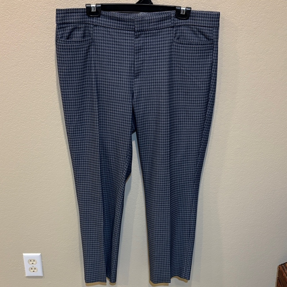 Banana Republic “Sloan” Houndstooth Blue & Gray Pants with Front/Back Pockets-14